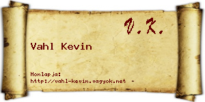 Vahl Kevin névjegykártya