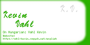 kevin vahl business card